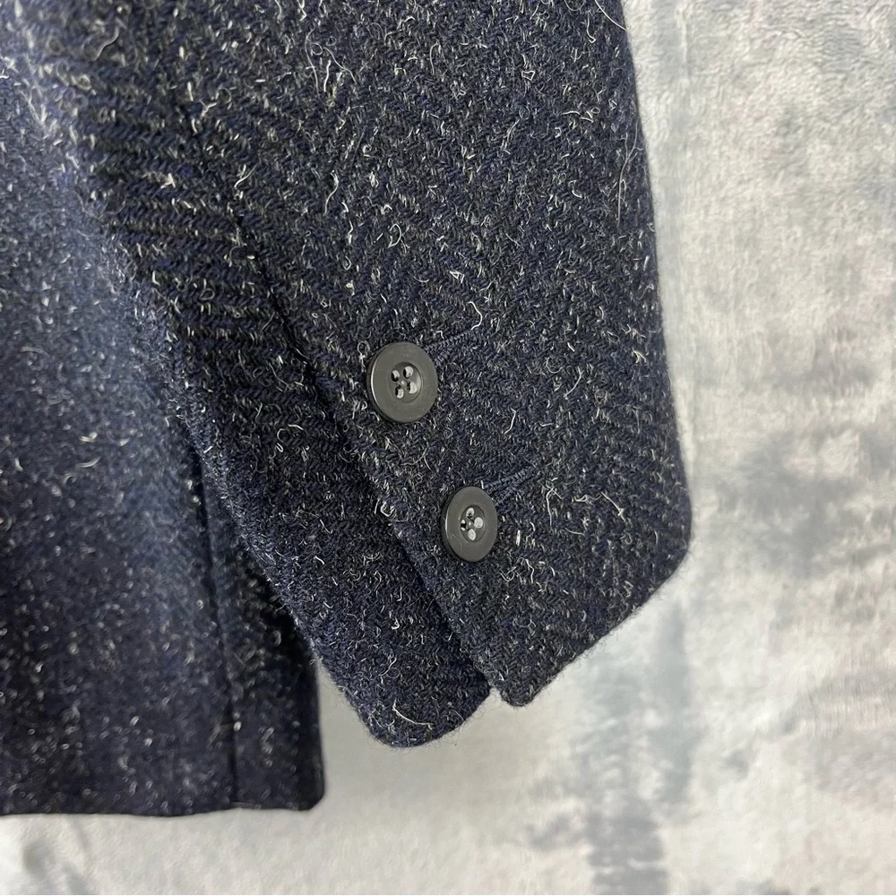 Yves Saint Laurent Dark Blue Tweed Blazer Men’s Sz 40 Wool Blend Lined Vintage